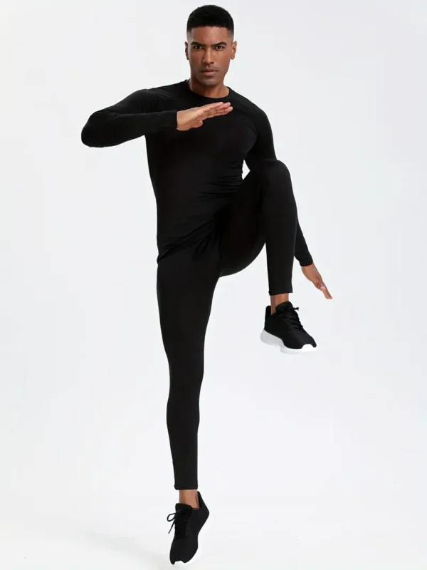 Pantalón de compresión sólido para hombres - Image 4