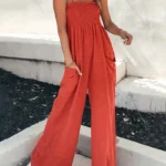 Jumpsuit de tirantes fruncidos