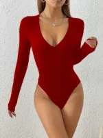 Body slim de cuello en V profundo - Imagen 5