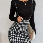 Falda recta de pata de gallo