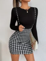 Falda recta de pata de gallo