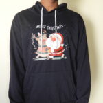 Sudadera festiva para hombre - Diseño de Santa Claus y Reno