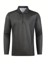 Camisa para hombre con cierre de un cuarto y manga larga - Imagen 9