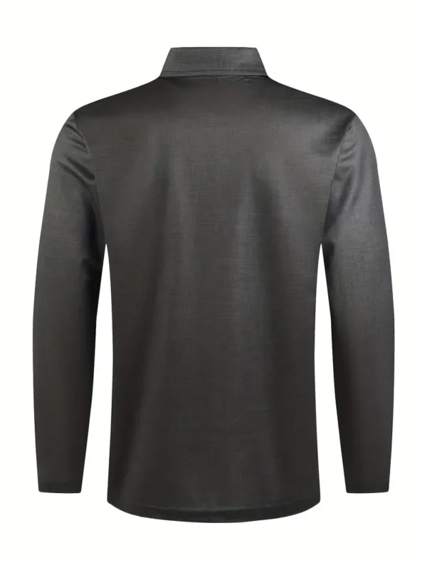 Camisa para hombre con cierre de un cuarto y manga larga - Image 8