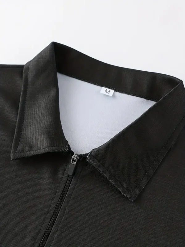 Camisa para hombre con cierre de un cuarto y manga larga - Image 7
