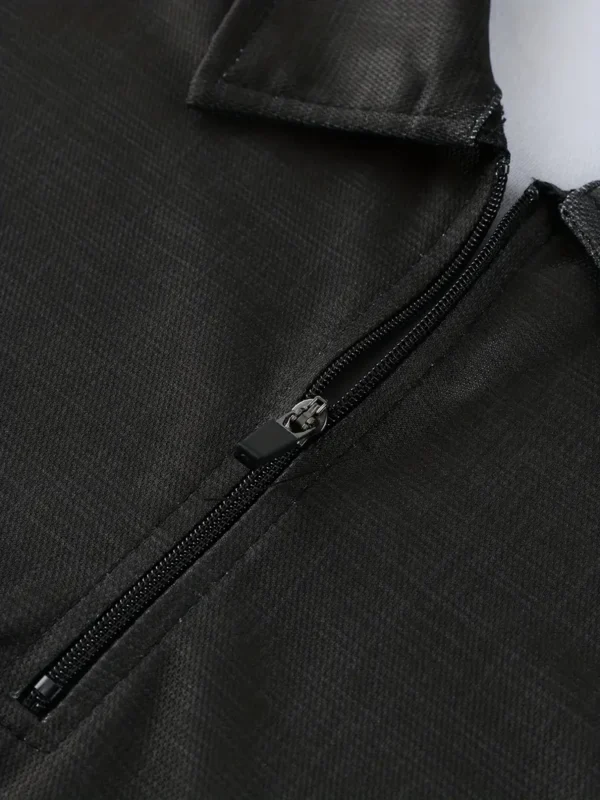 Camisa para hombre con cierre de un cuarto y manga larga - Image 6