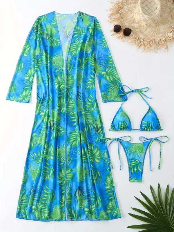 Conjunto de bikini estampado de 3 piezas - Image 5
