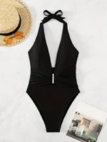 Traje de baño de una pieza con escote pronunciado en V - Imagen 4