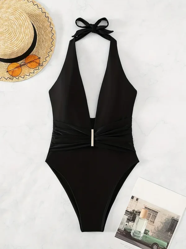 Traje de baño de una pieza con escote pronunciado en V - Image 4