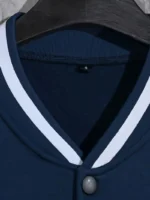 Chaqueta universitaria con estampado de letras para hombre - Imagen 3