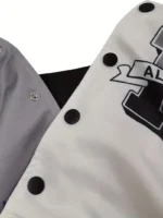 Chaqueta estilo universitario con estampado de letras para mujer - Imagen 3