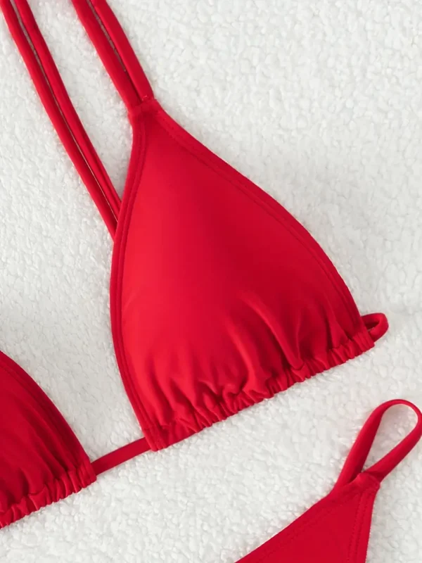 Bikini de dos piezas con tirantes dobles y lazo en la espalda - Image 6