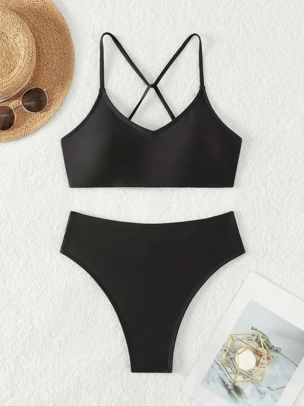 Bikini de dos piezas con atado cruzado en la espalda - Image 4