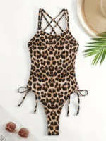 Traje de baño de una pieza con estampado de leopardo - Imagen 4