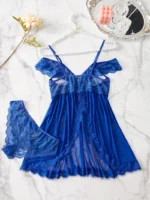 Conjunto de lencería de encaje floral - Imagen 3