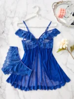 Conjunto de lencería de encaje floral - Imagen 6