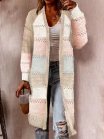 Cárdigan de manga larga y bloques de color