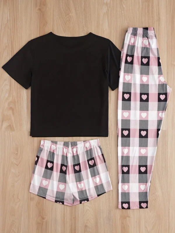 Conjunto de pijama estampado con corazones - Image 2