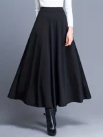 Falda maxi de cintura alta elegante