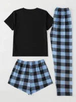 Conjunto de pijama de mujer con estampado de cuadros - Imagen 2