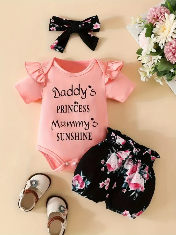 Conjunto para bebé niña - 3 piezas