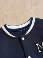 Mameluco de béisbol de algodón con bloques de color y letras - Imagen 3