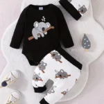 Conjunto de body de manga larga de algodón para bebé