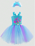 Vestido de malla de sirena y diadema