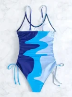 Traje de baño de una pieza con cordón de bloque - Imagen 4