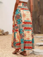 Falda de cintura alta con estampado tribal - Imagen 2