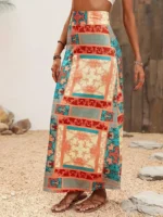 Falda de cintura alta con estampado tribal - Imagen 3