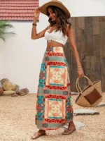 Falda de cintura alta con estampado tribal - Imagen 6