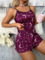 Conjunto de pijama con estampado de estrellas y lunas