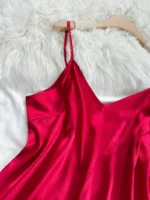 Conjunto de pijama de satín con volantes en el dobladillo - Imagen 6