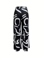 Pantalones de pierna ancha con estampado abstracto - Imagen 2