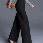 Pantalones de pierna ancha en color sólido