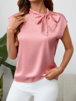 Blusa con lazo en el cuello - Imagen 3