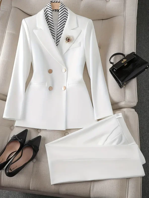 Conjunto de blazer de color sólido con frente abierto