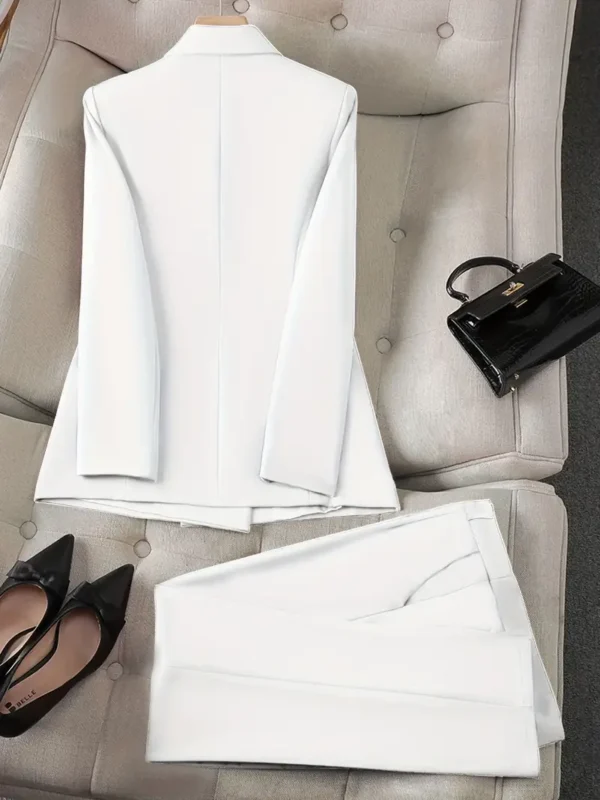 Conjunto de blazer de color sólido con frente abierto - Image 2