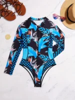Traje de baño tropical de manga larga - Imagen 4