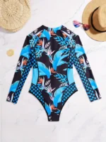 Traje de baño tropical de manga larga - Imagen 5