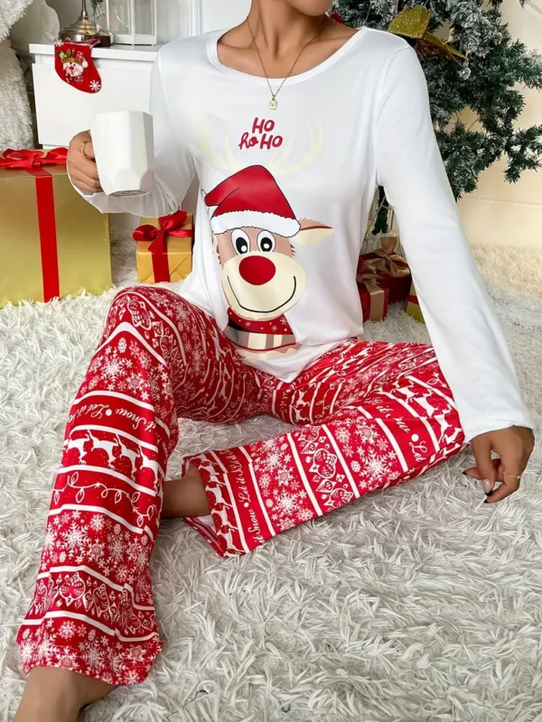 Conjunto de pijama de reno navideño
