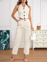 Conjunto elegante de pantalón y chaleco - Imagen 4