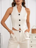 Conjunto elegante de pantalón y chaleco - Imagen 5