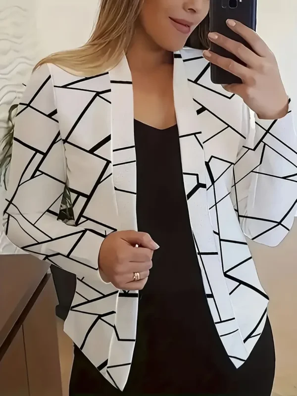 Blazer abierto con estampado geométrico
