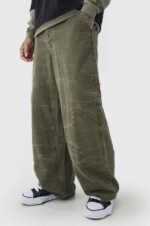 Pantalones de carpintero de tiro alto y corte amplio