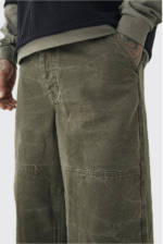 Pantalones de carpintero de tiro alto y corte amplio - Imagen 3