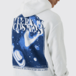 Hoodie oversize con gráfico en la espalda