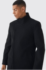 Abrigo de simulación de lana con cuello alto - Imagen 3