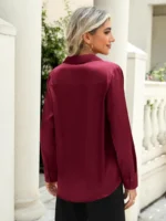 Blusa de satén de manga larga - Imagen 5